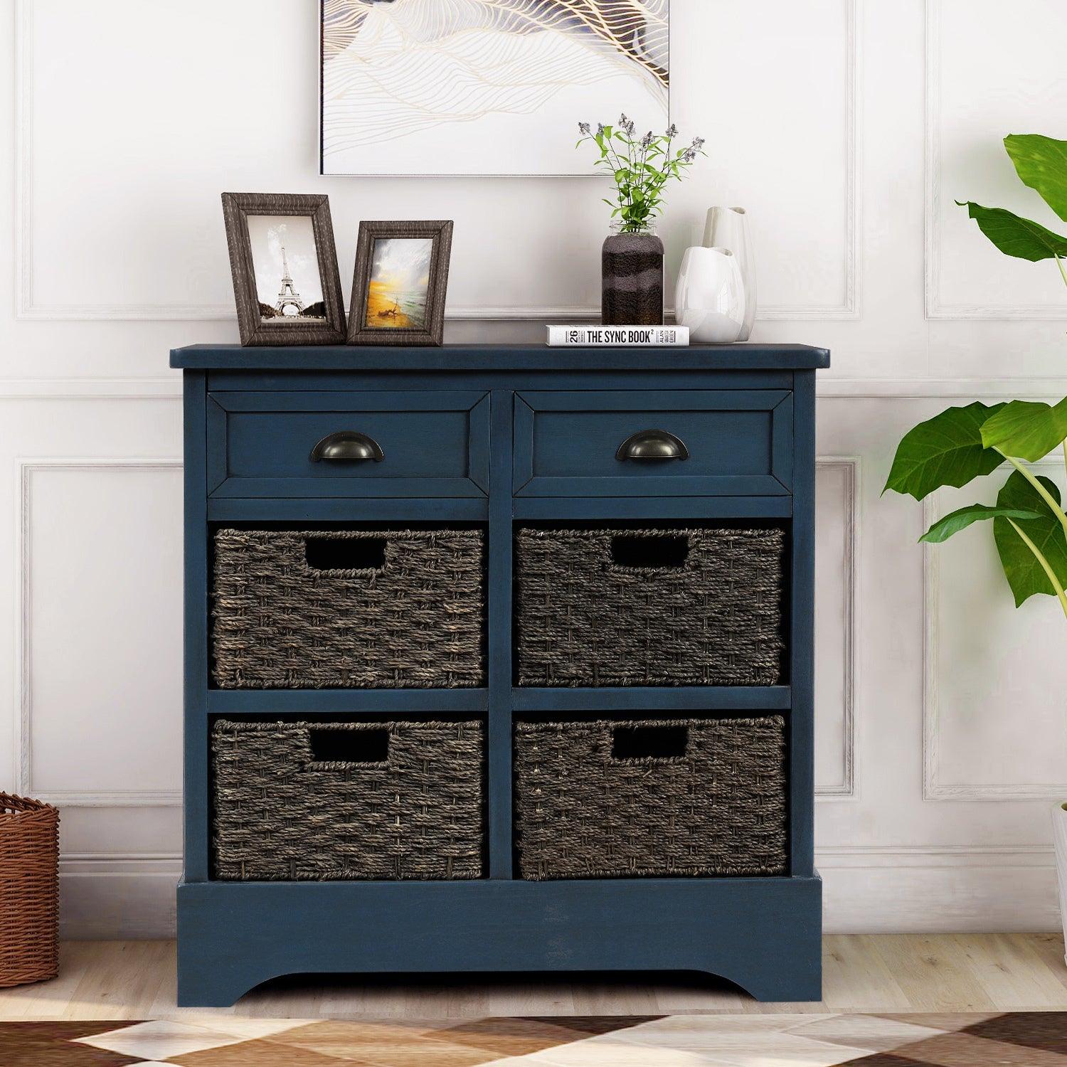 TREXM Rustic Storage Cabinet with Two Drawers