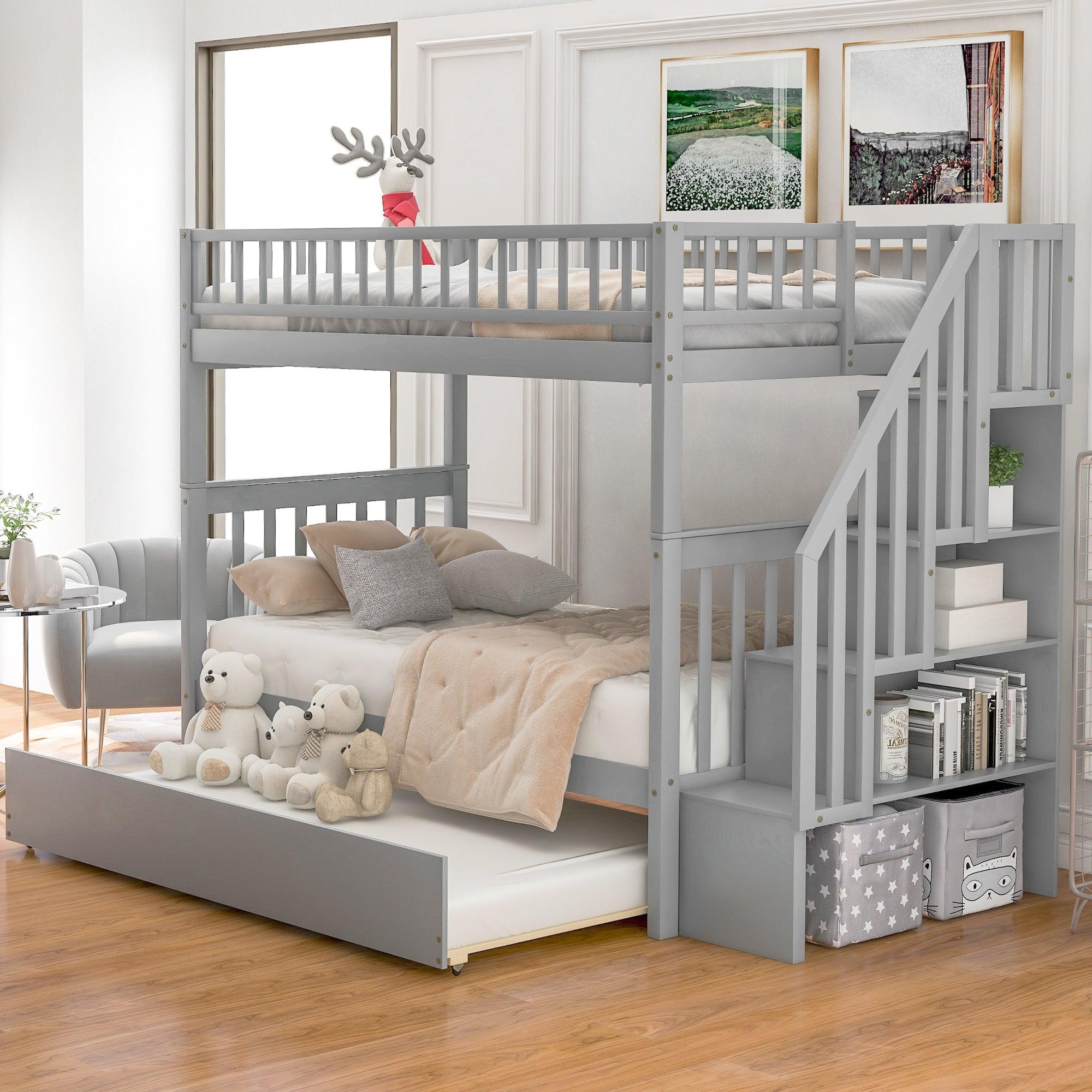 Twin Bunk Bed with Trundle/Storage