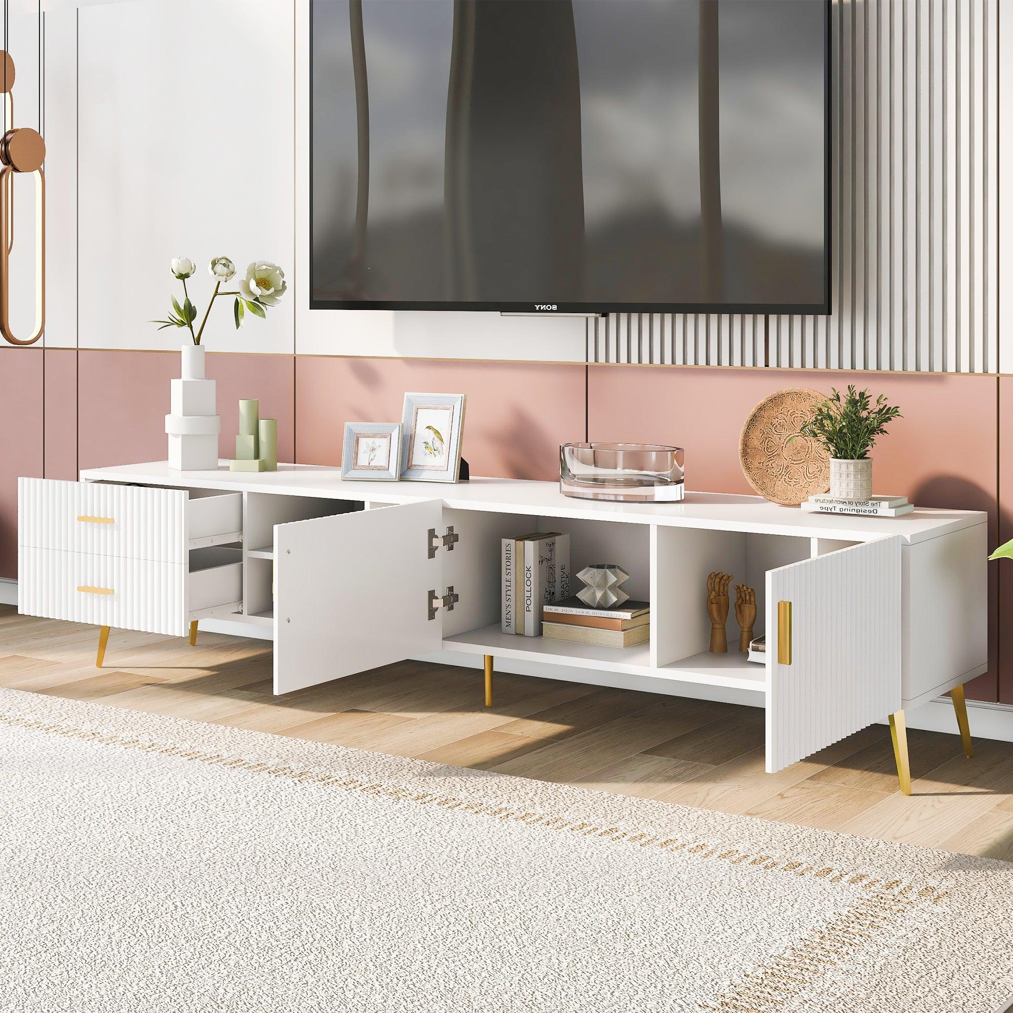 White Stylish Entertainment/ Side Wall Cabinet