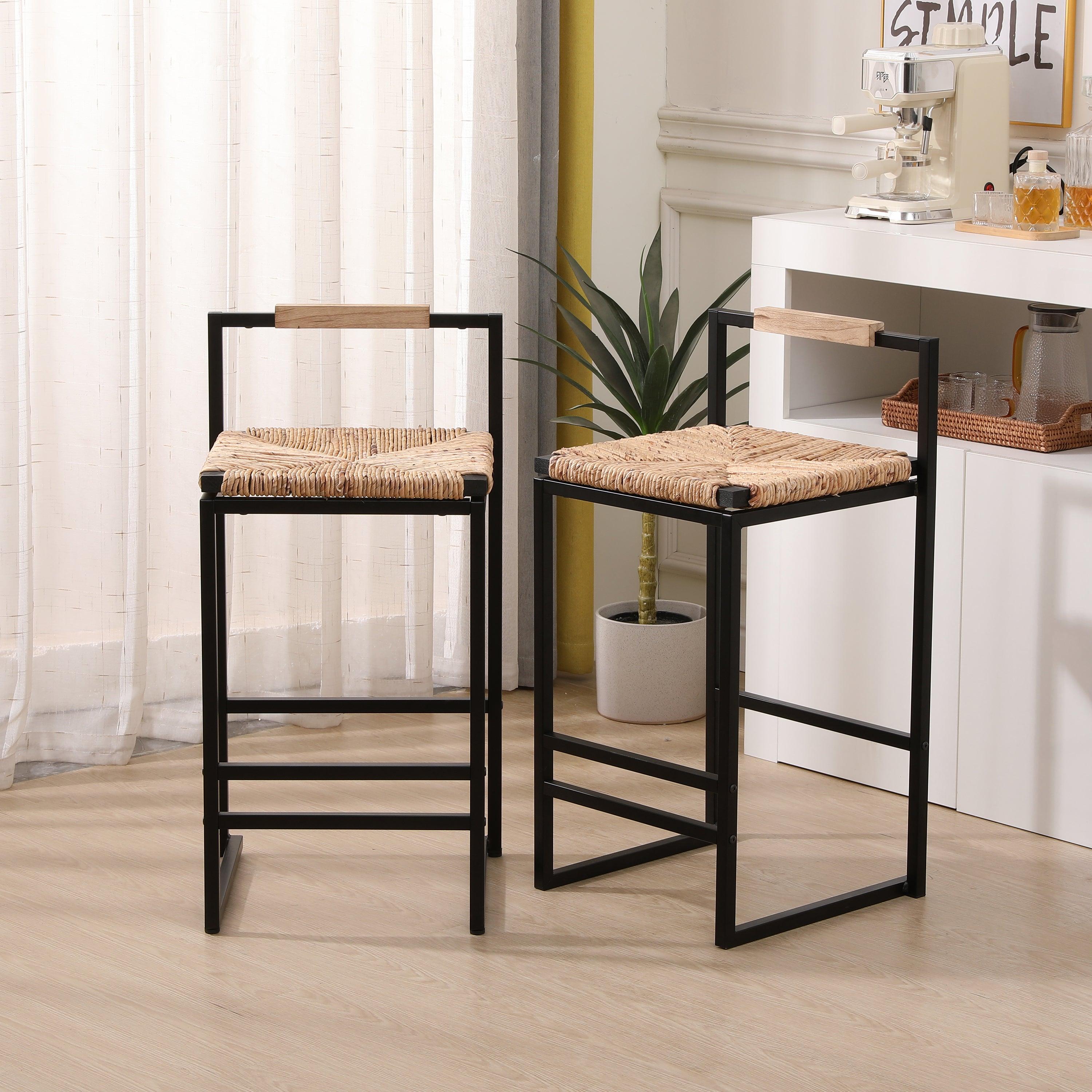 Water Hyacinth Woven Bar Stools