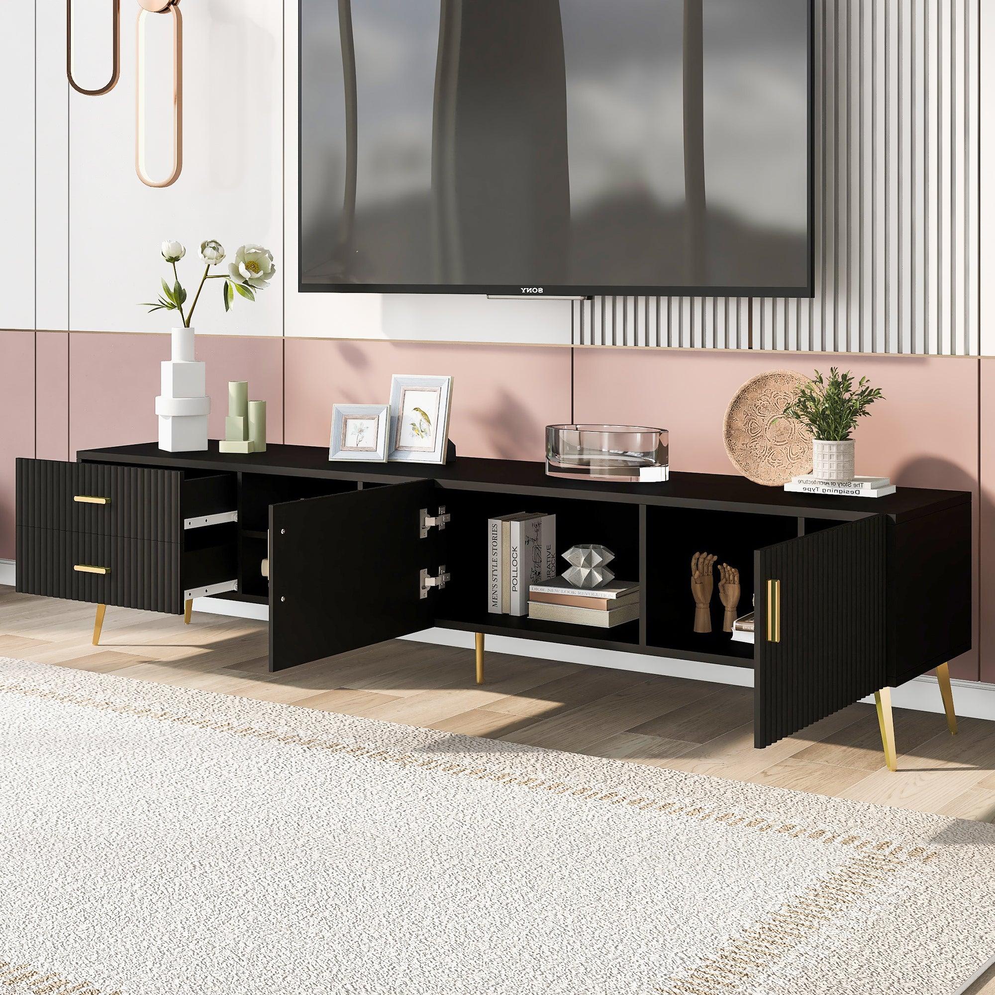 Black Modern Retro Entertainment Center