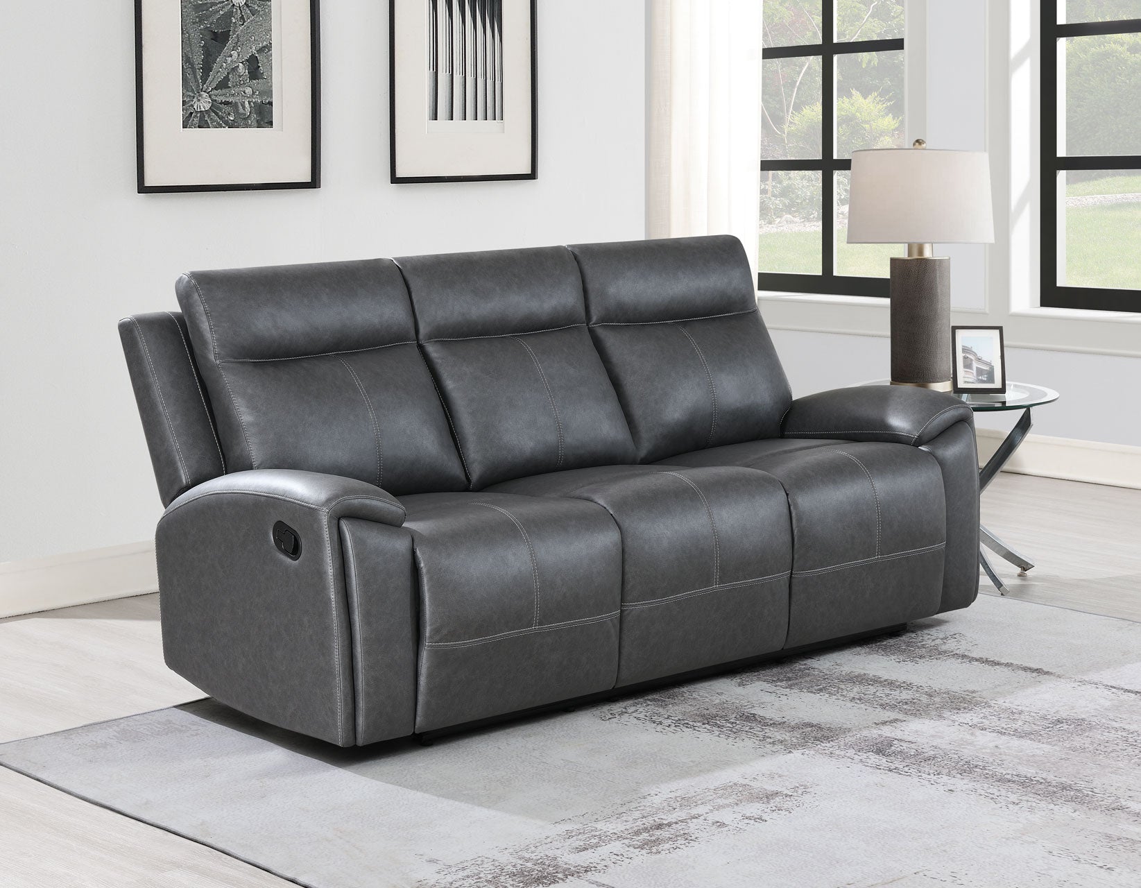 Gaston Sofa, Manual Reclining, Drop-Down Console