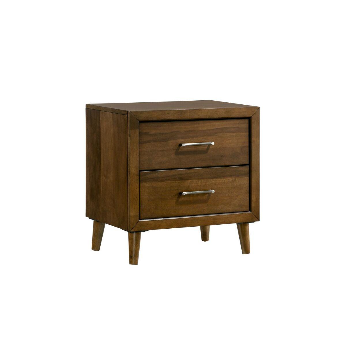 Malibu 2-Drawer Nightstand in Walnut