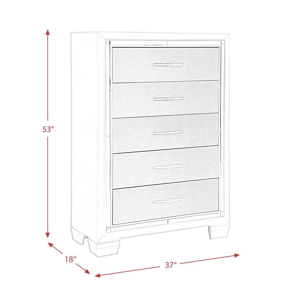ELEMENTS Platinum Storage Bedroom Set - Castle Furniture