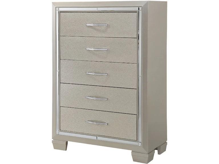ELEMENTS Platinum Storage Bedroom Set - Castle Furniture