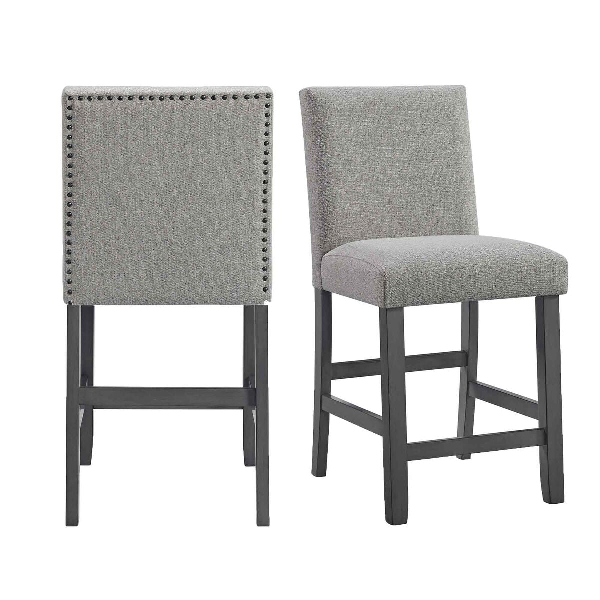 Seneca Counter Side Chair with Grey Fabric in Grey (2 Per Carton)