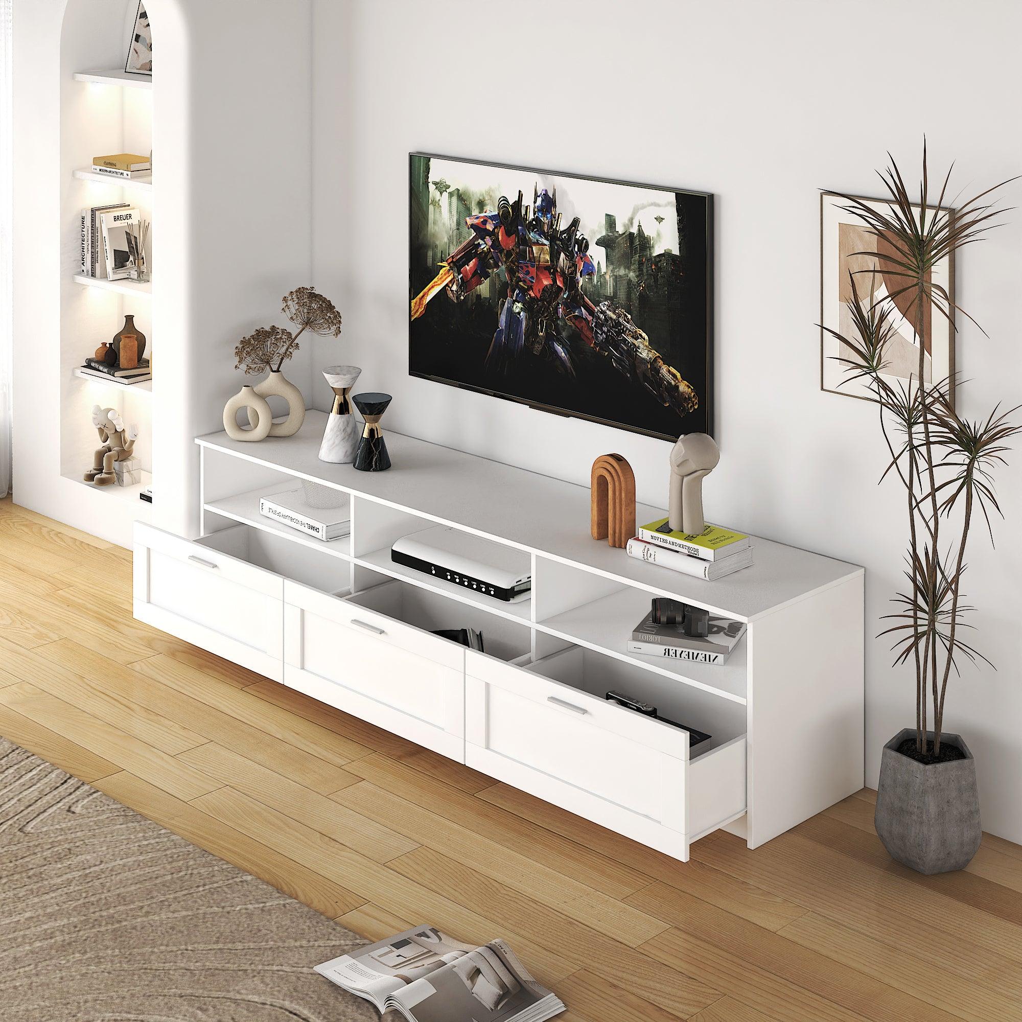 White modern minimalist TV cabinet