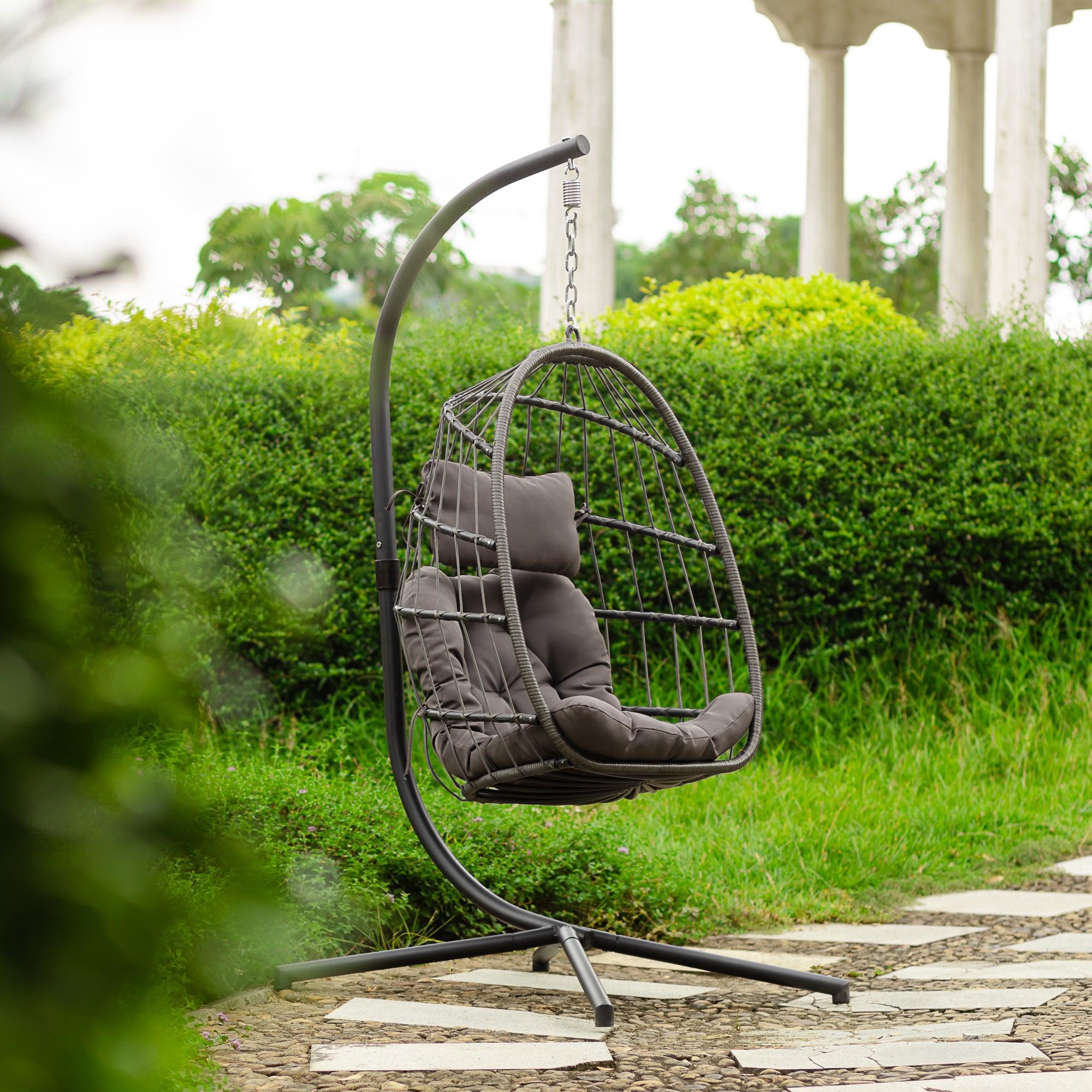 Outdoor patio Wicker Hanging Chair Swing Chair Patio Egg Chair