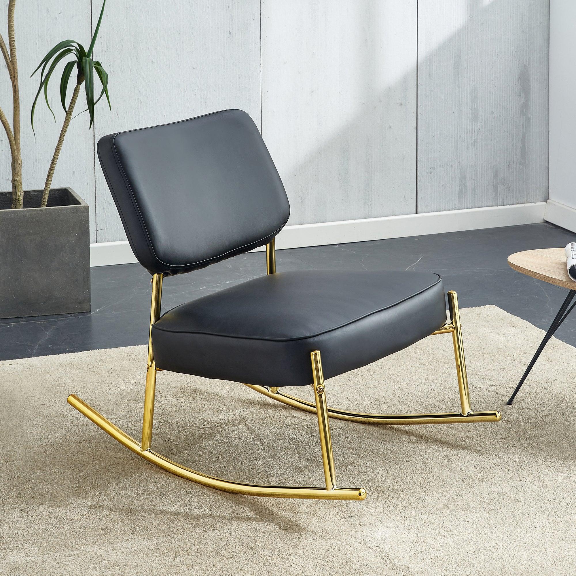 PU Material Cushioned Rocking Chair