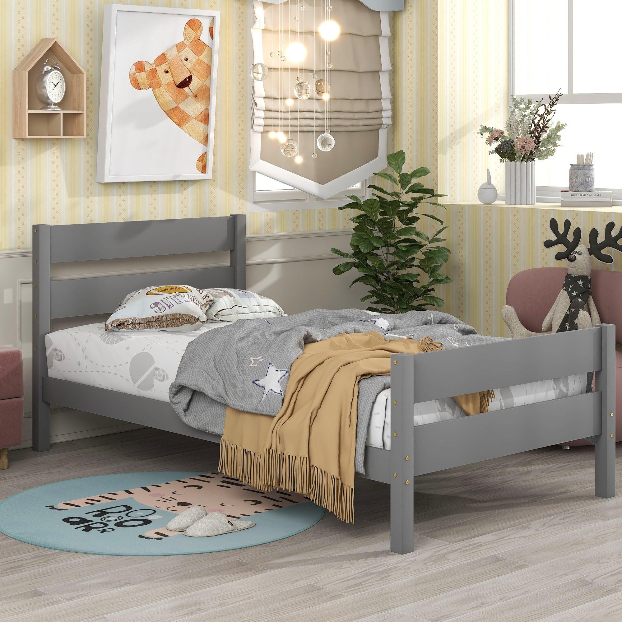 Twin Bed with Headboard and Footboard