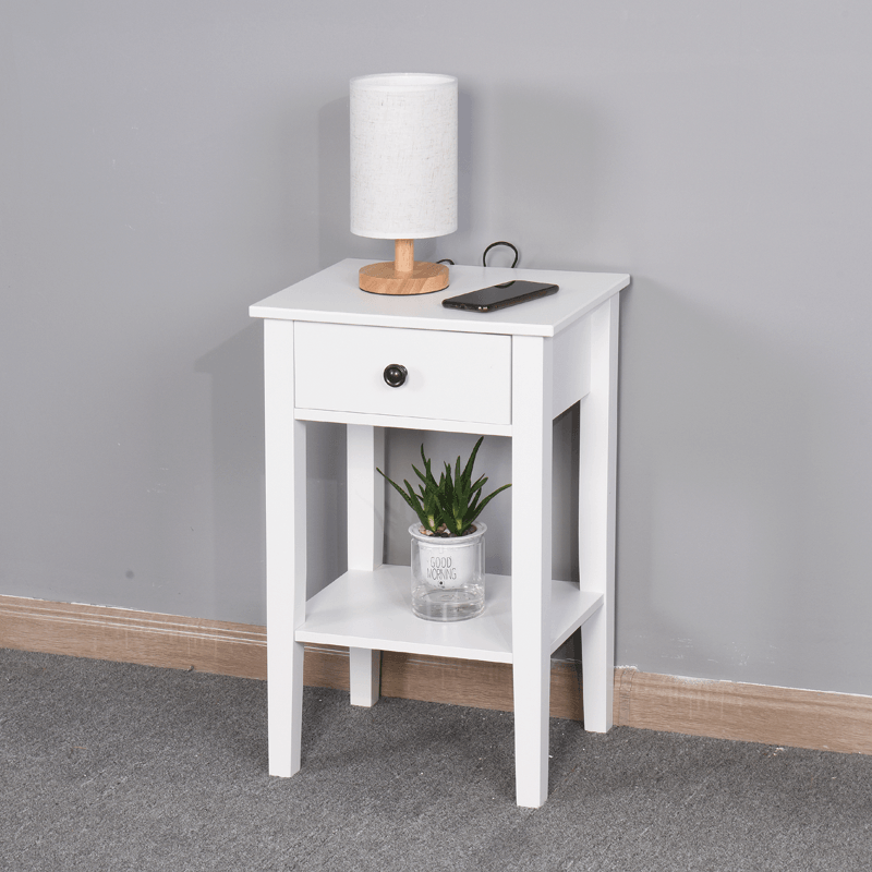 White End Table with a Drawer