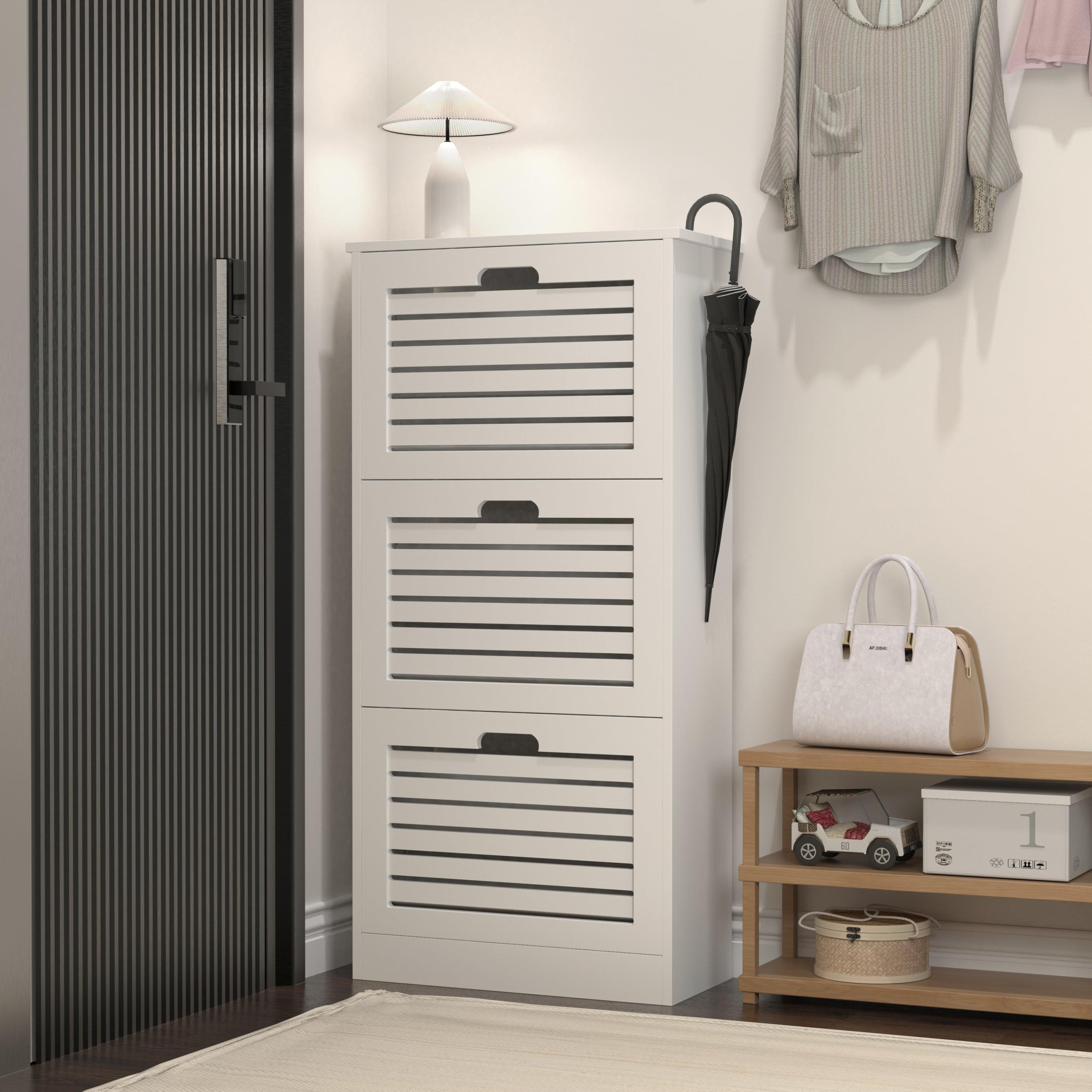 Wooden Shoe Cabinet for Entryway