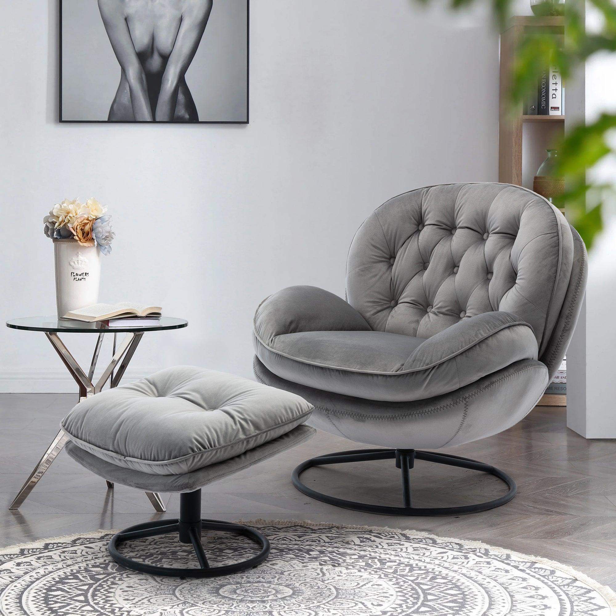 Accent Chair TV Chair with Ottoman