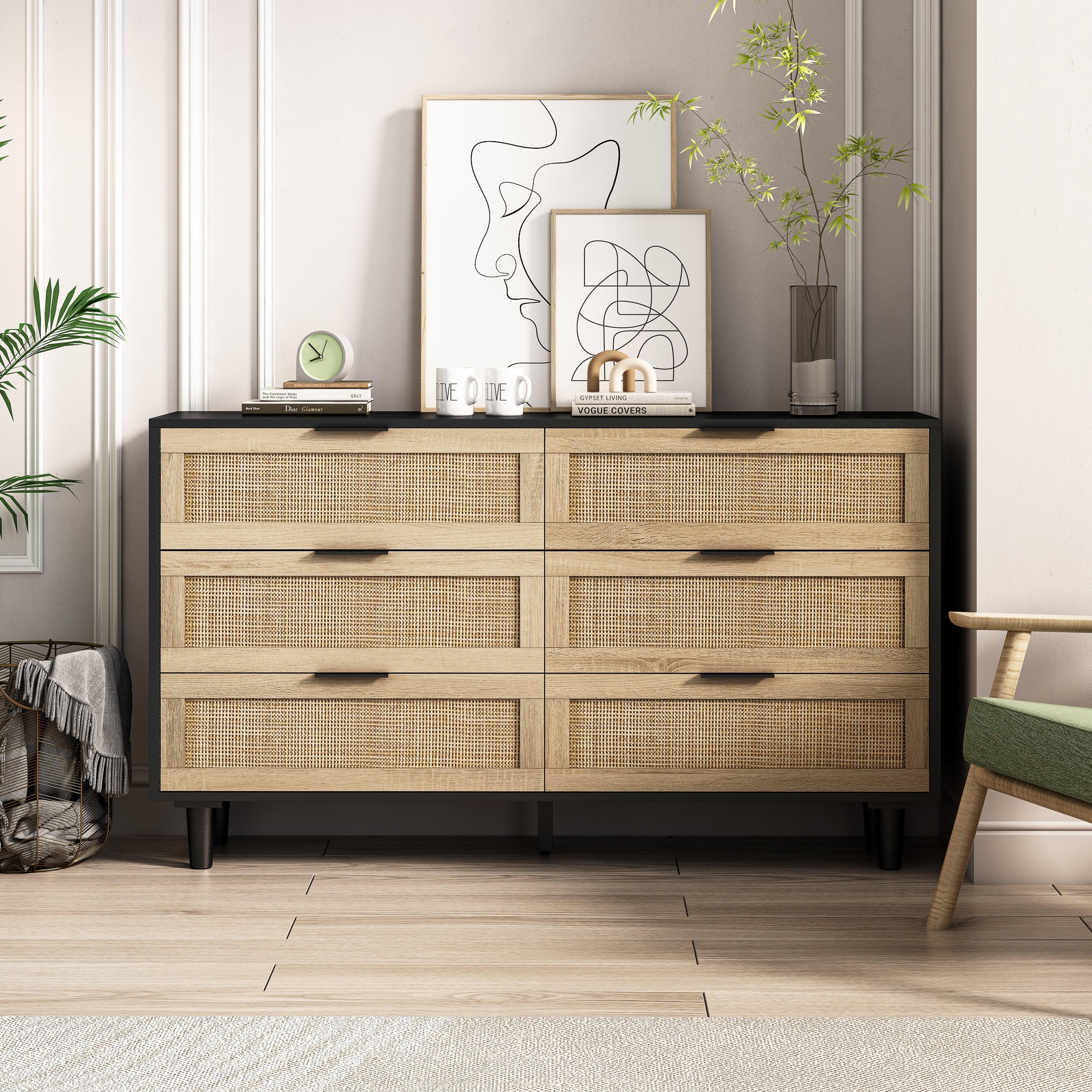 Drawers Rattan Storage Cabinet Rattan Drawer