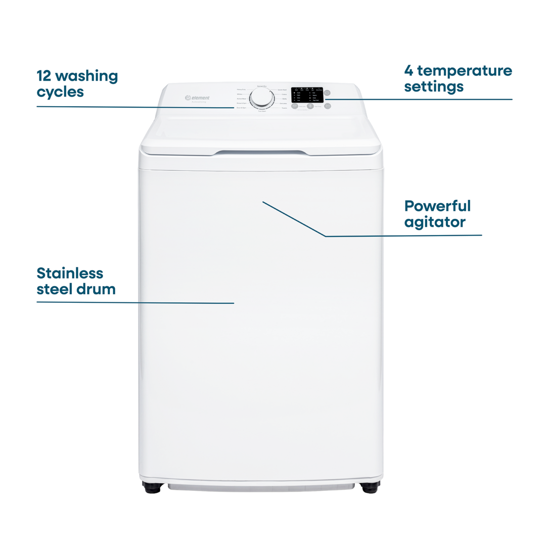 Element 3.9 cu. ft. Top Load Washer with Agitator – White