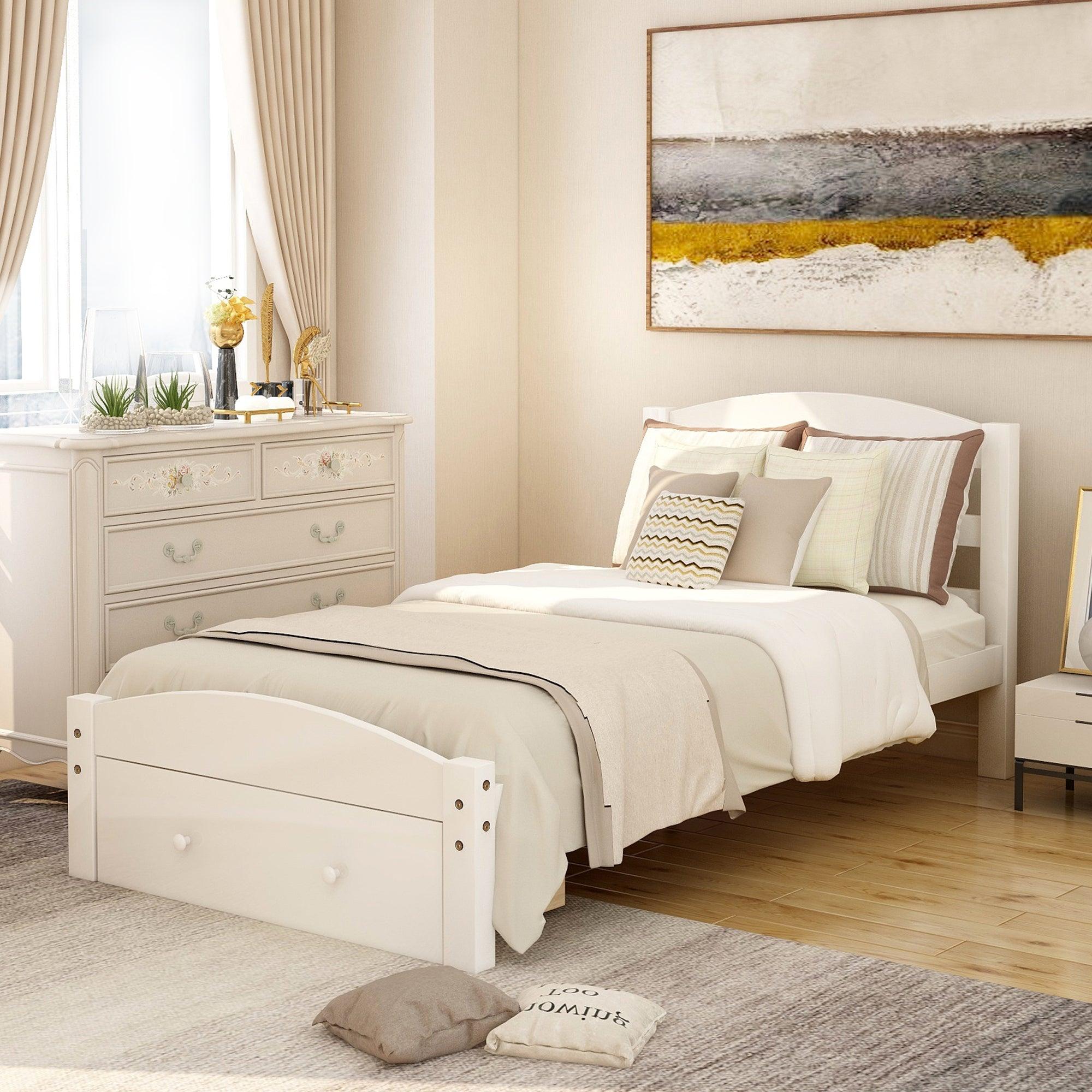 Platform Twin Bed Frame with Storage