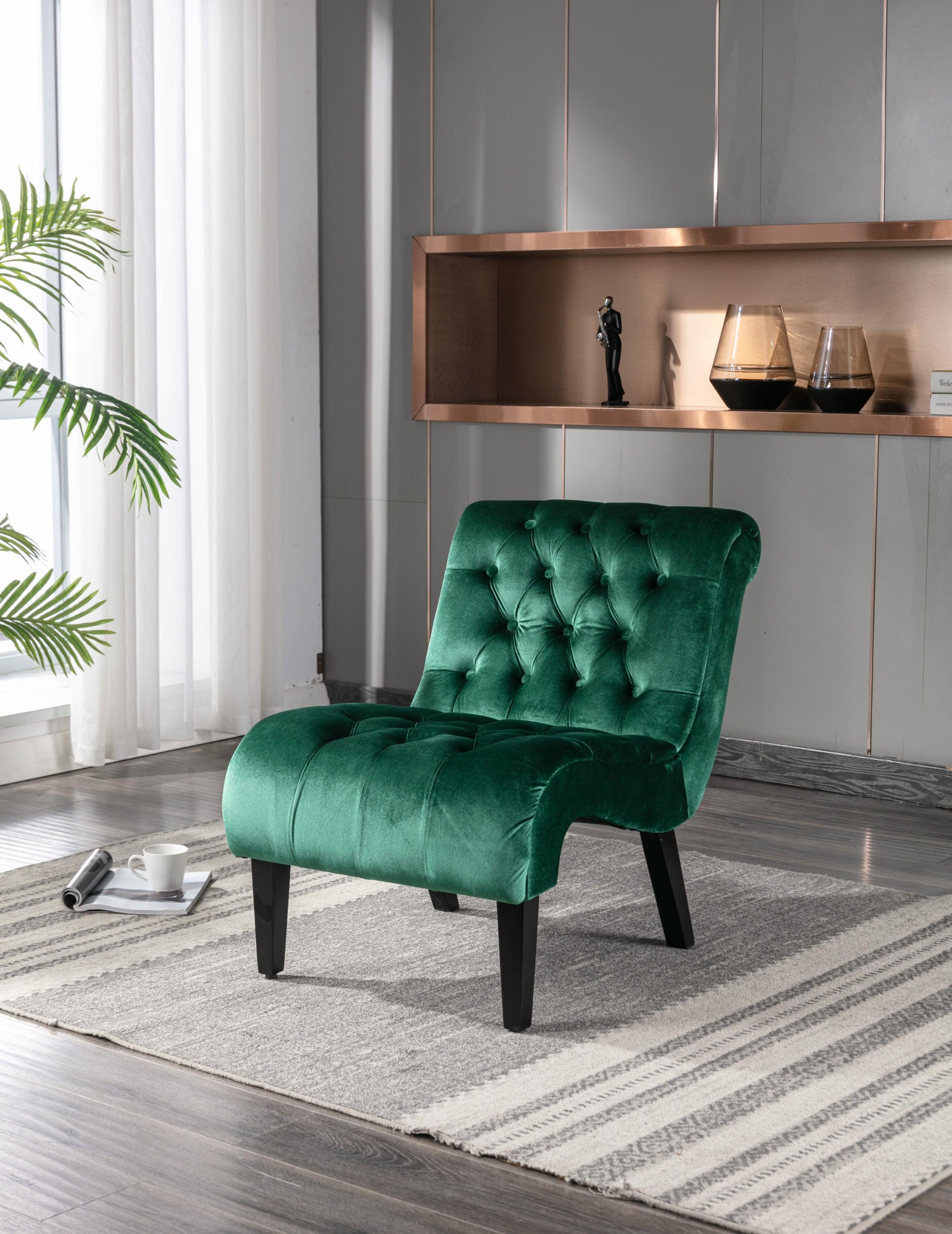 COOLMORE Modern Velvet Armless Accent Living Room Chair