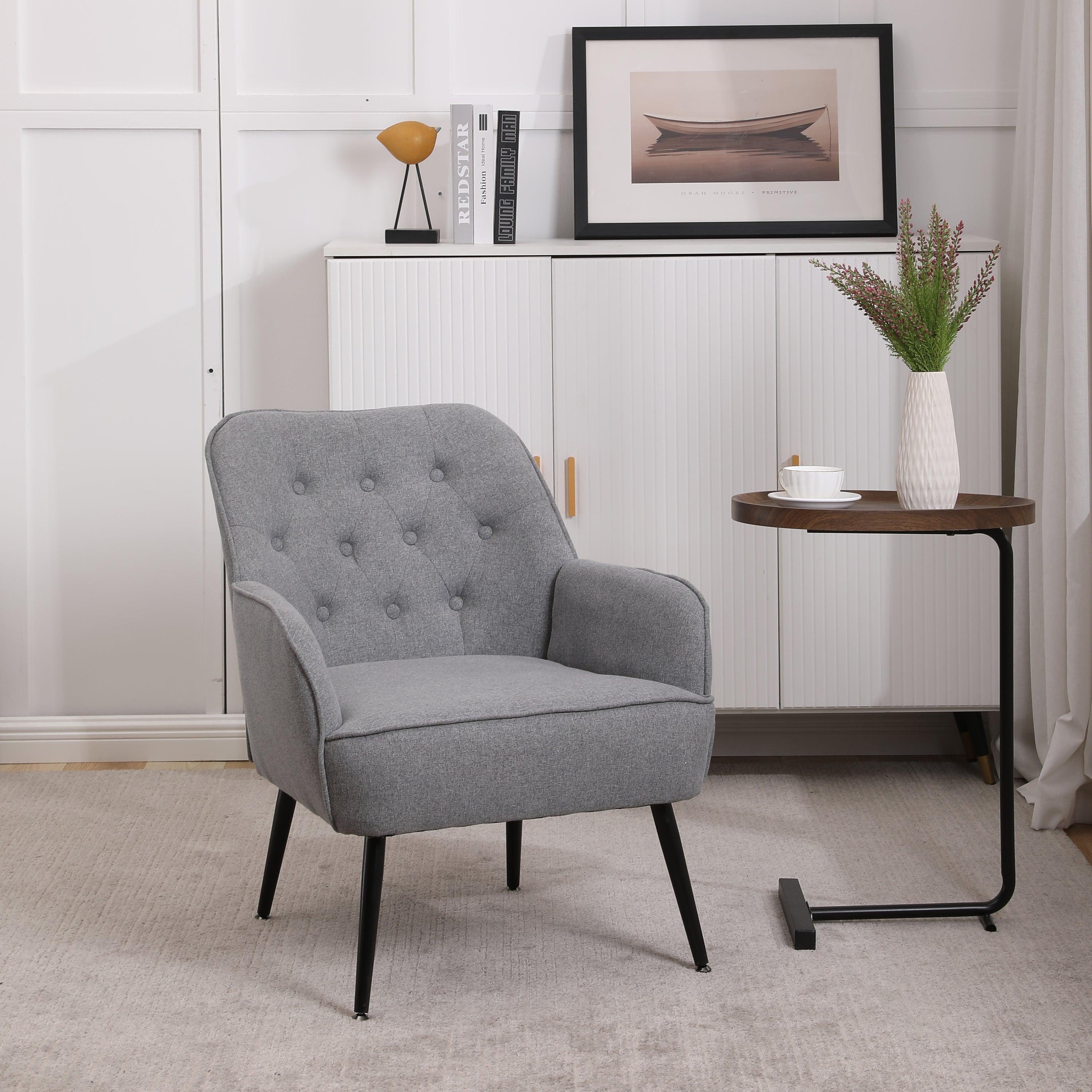 Linen Sherpa Armchair for Living Room