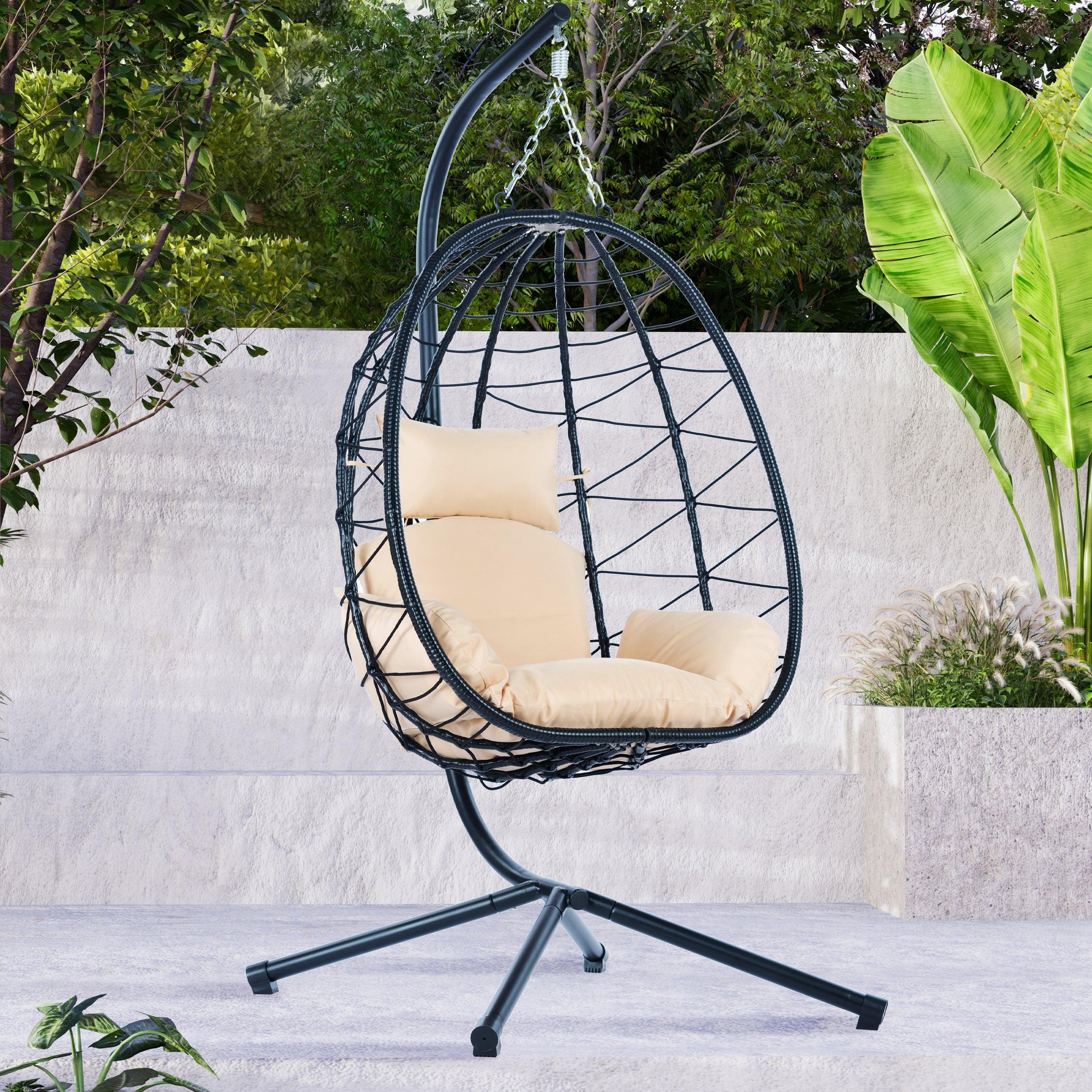 Egg Chair with Stand Indoor Outdoor Swing Chair