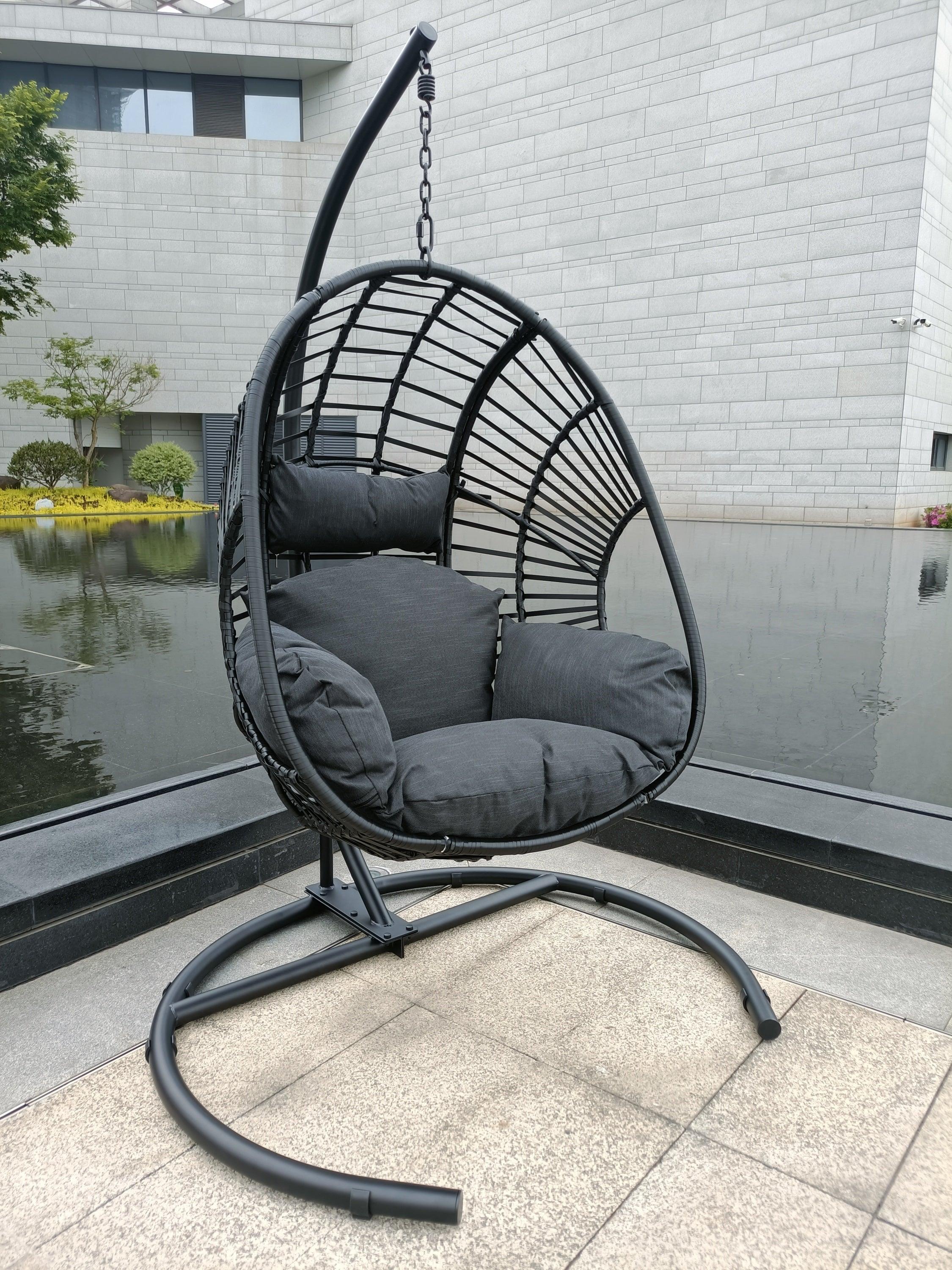 PE Wicker Swing Egg chair