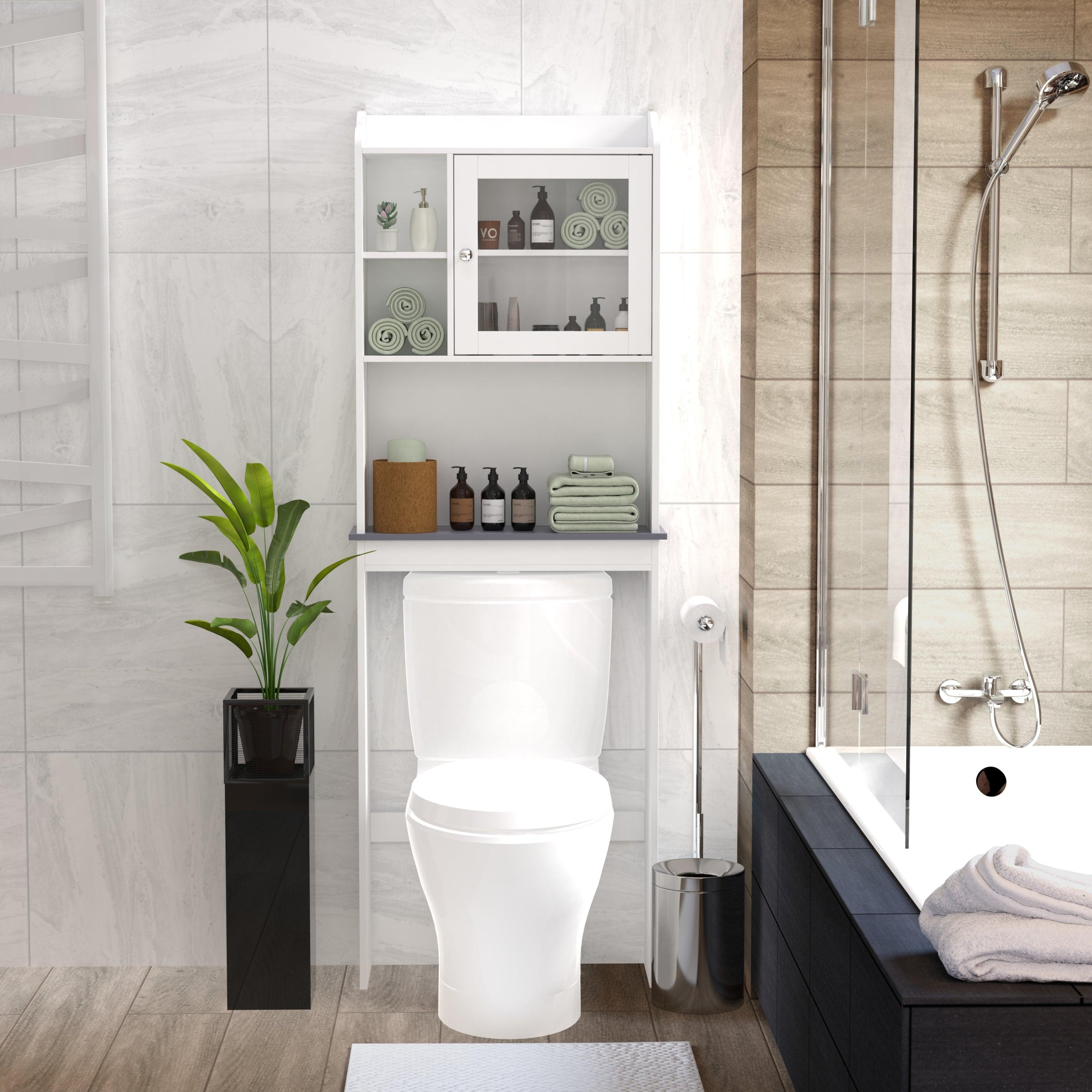 Modern Over The Toilet Space Saver Wood Storage Cabinet