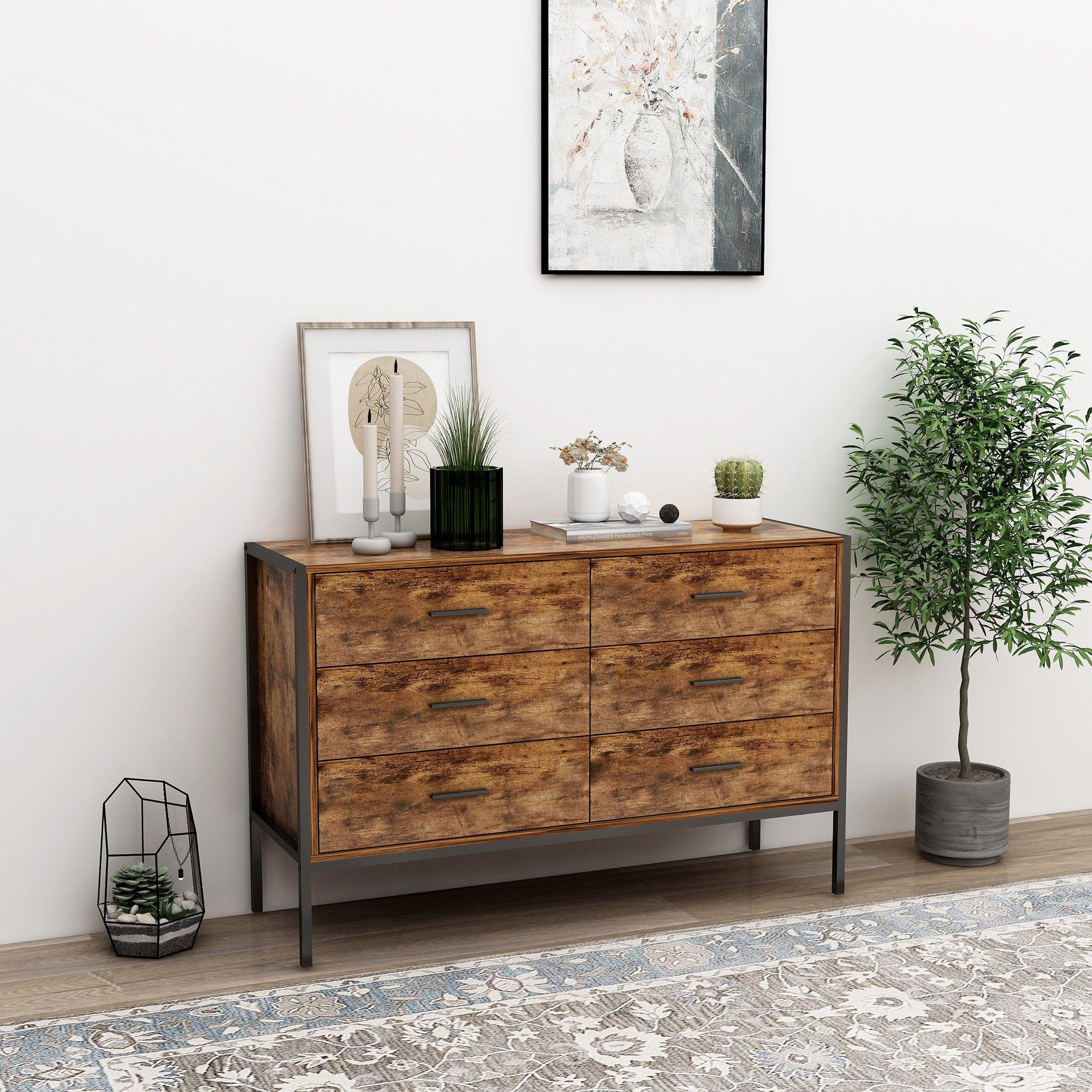 Rustic Brown Wood Dresser