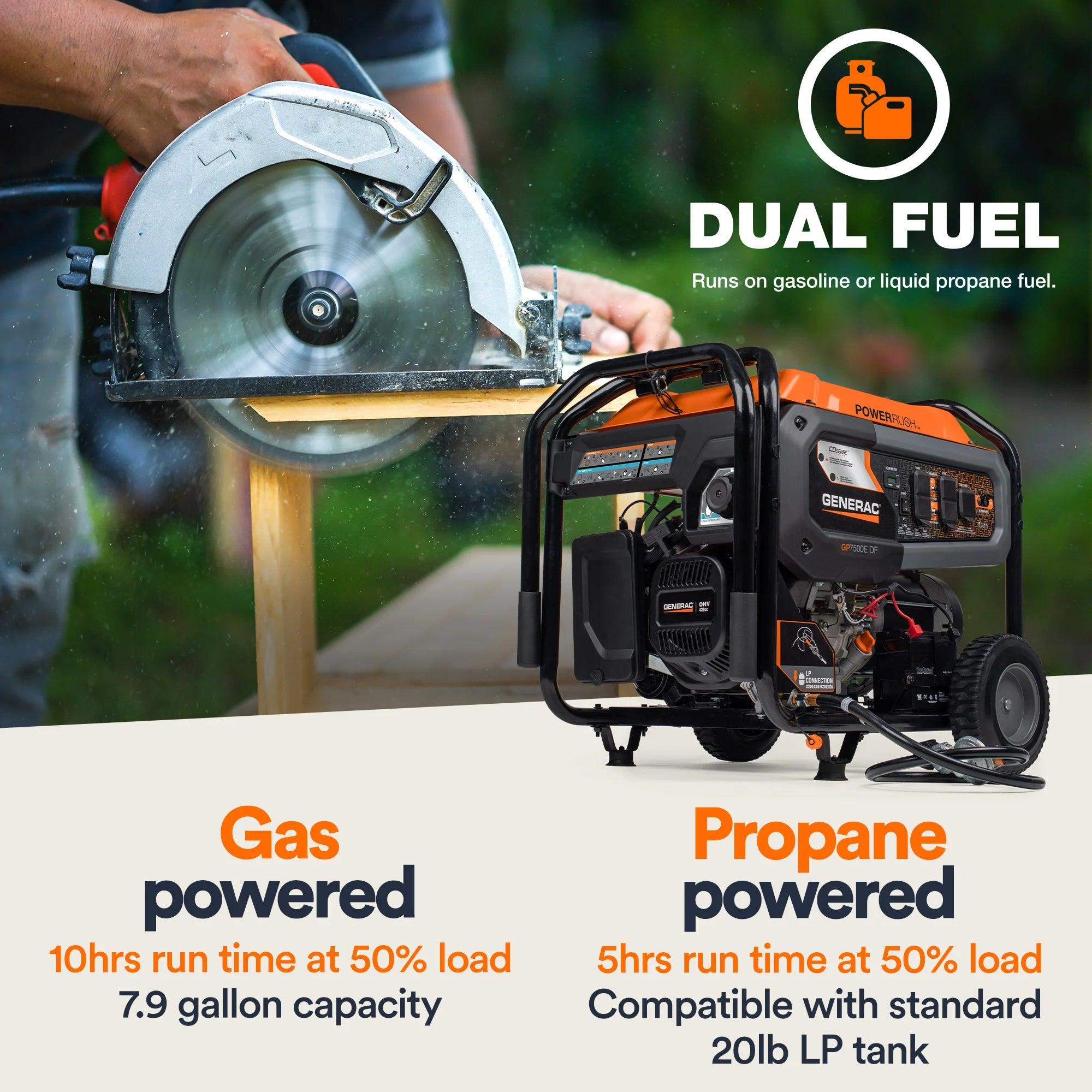 Generac GP7500E Dual Fuel Generator