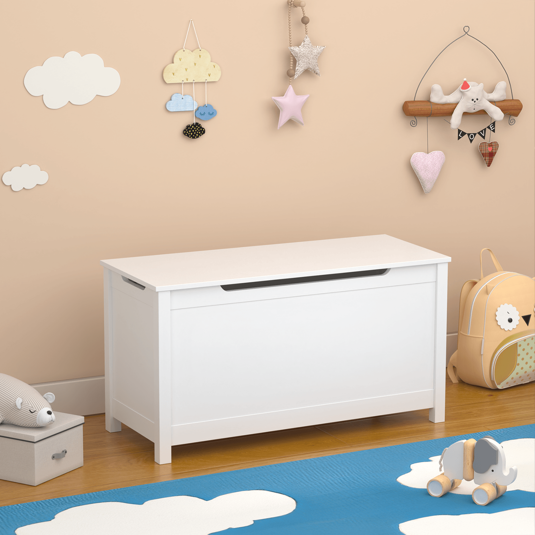 Kids Wooden Toy Box Storage