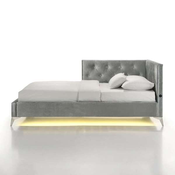 Amberley Twin UPH Corner Bed with LED and USB in Grey