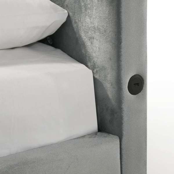 Amberley Full UPH Corner Bed with LED and USB in Grey