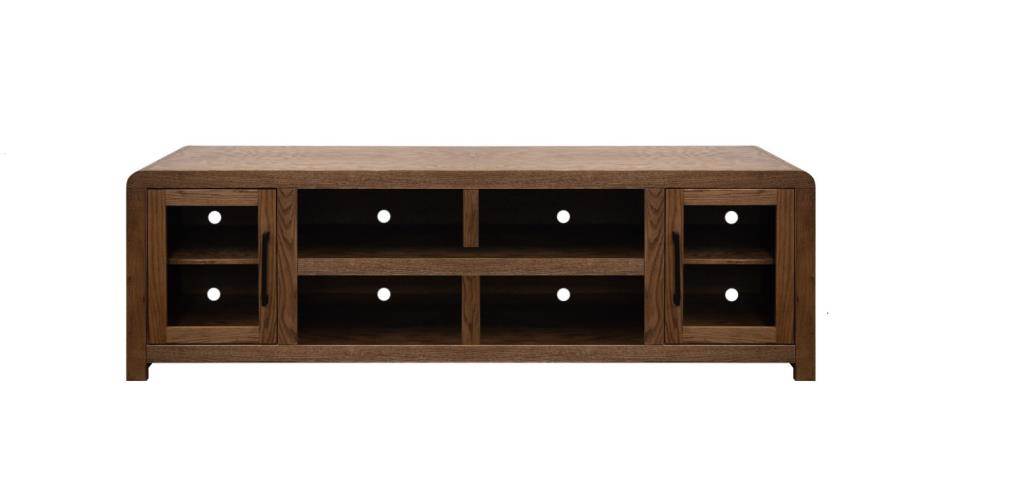 Haven Bourbon Oak TV Console with doors
