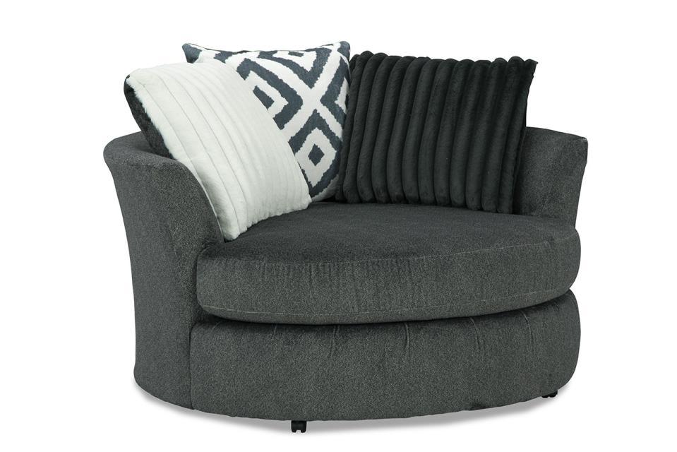 Tweed Gunmetal Swivel Chair
