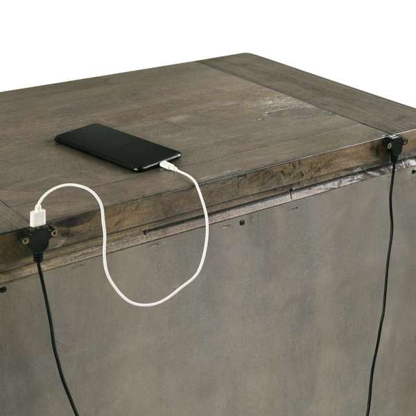 Maverick Nightstand w/USB Grey