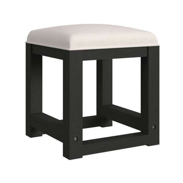 Ridgemont Dressing Stool with White Fabric