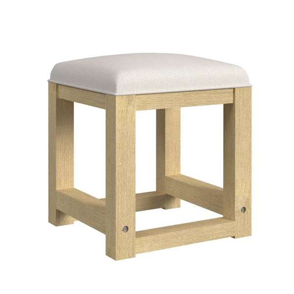 Ridgemont Dressing Stool with White Fabric