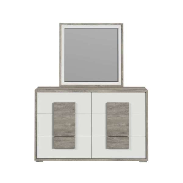 San Matteo Dresser and Mirror Set in Dual Tone