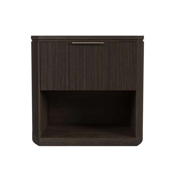 Sylvie 1-Drawer Nightstand with Touch Light in Dark Brown LED