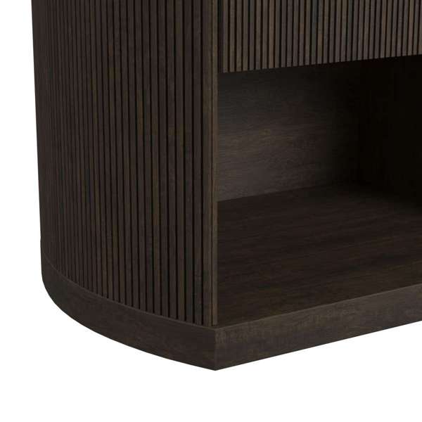 Sylvie 1-Drawer Nightstand with Touch Light in Dark Brown LED