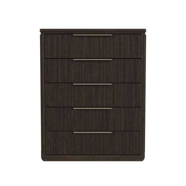 Sylvie 5-Drawer Chest in Dark Brown