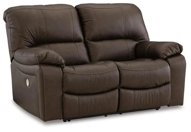 Leesworth Dark Brown Power Reclining Loveseat - Dark Brown