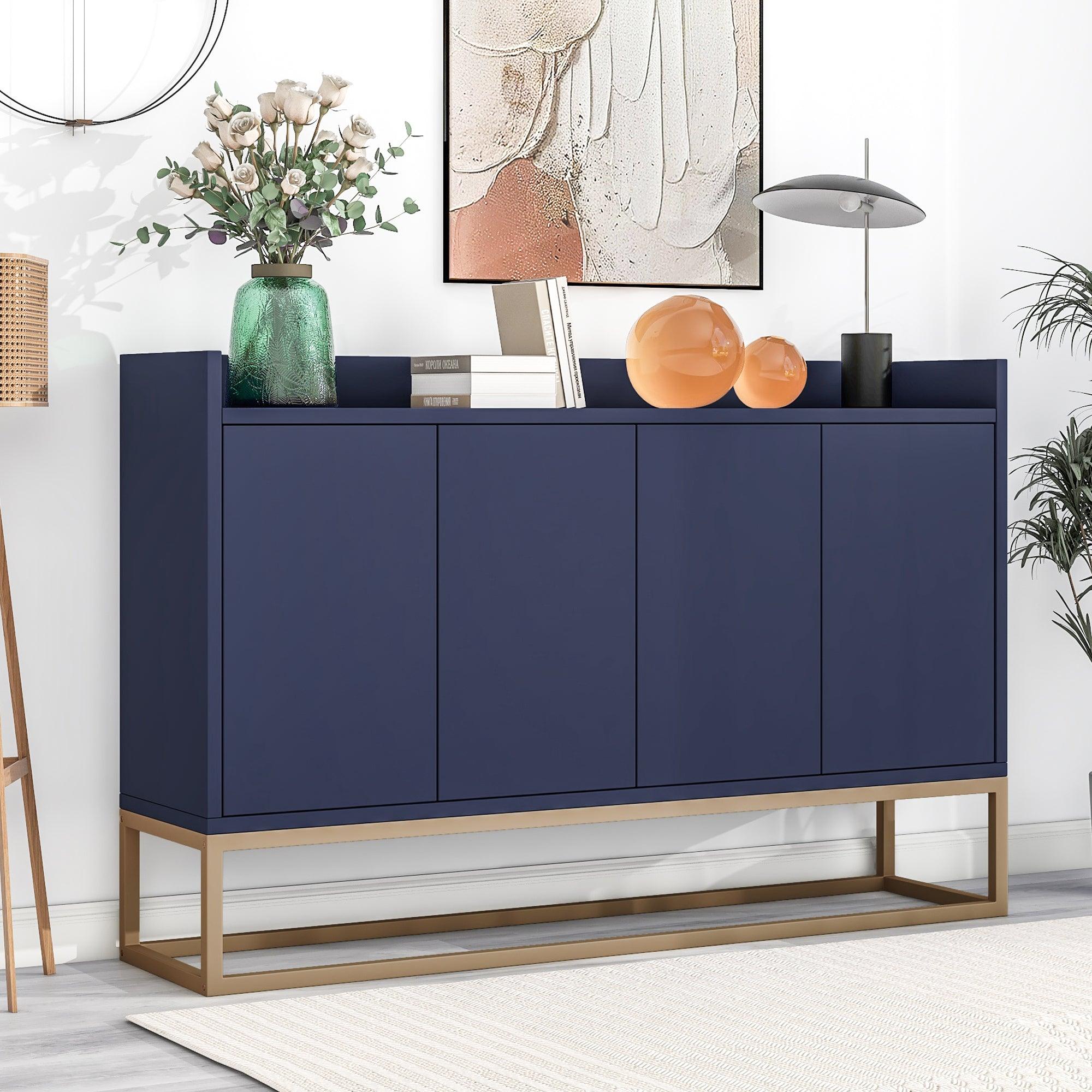 Elegant Navy Blue Buffet Cabinet