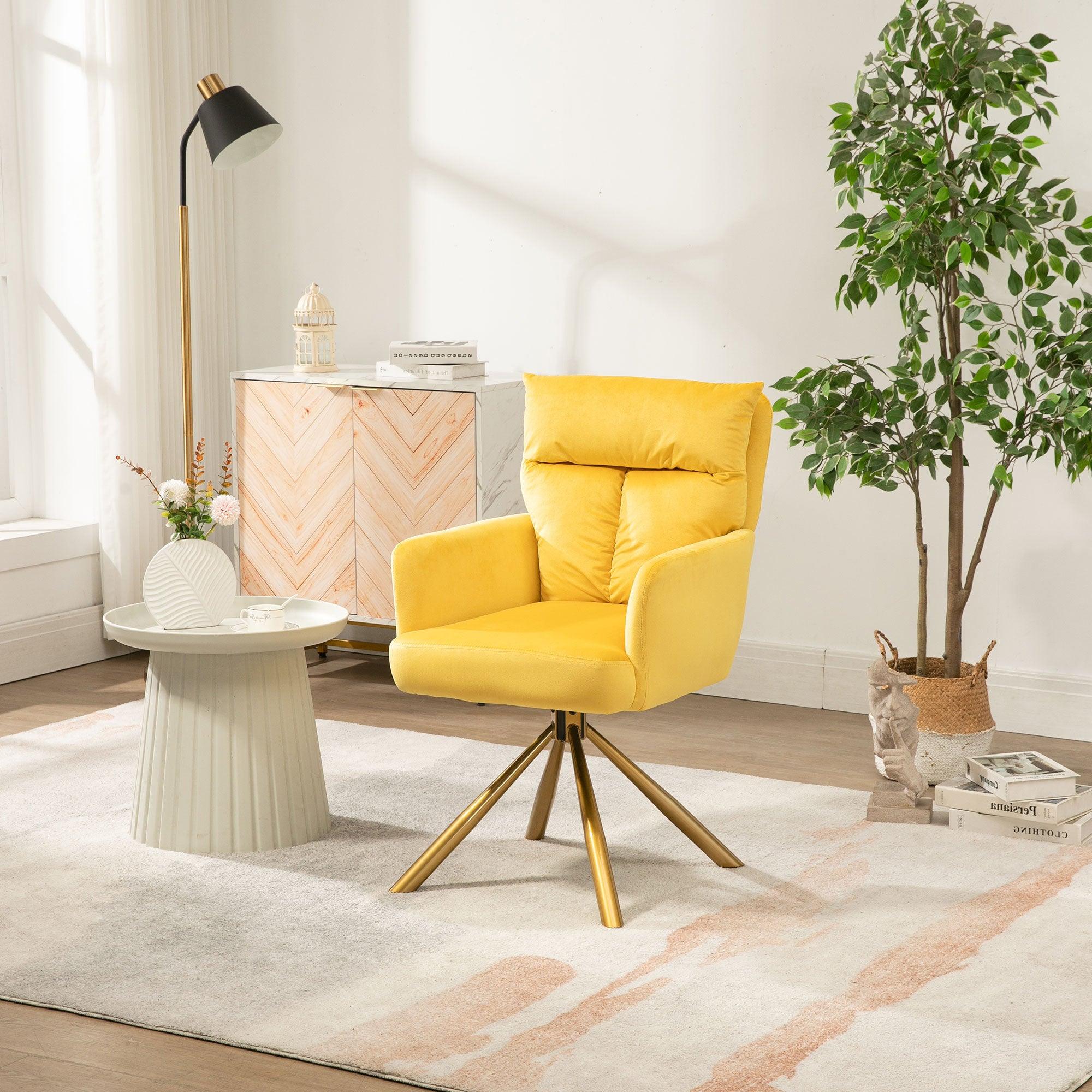 High-Back Upholstered Swivel Accent Chair