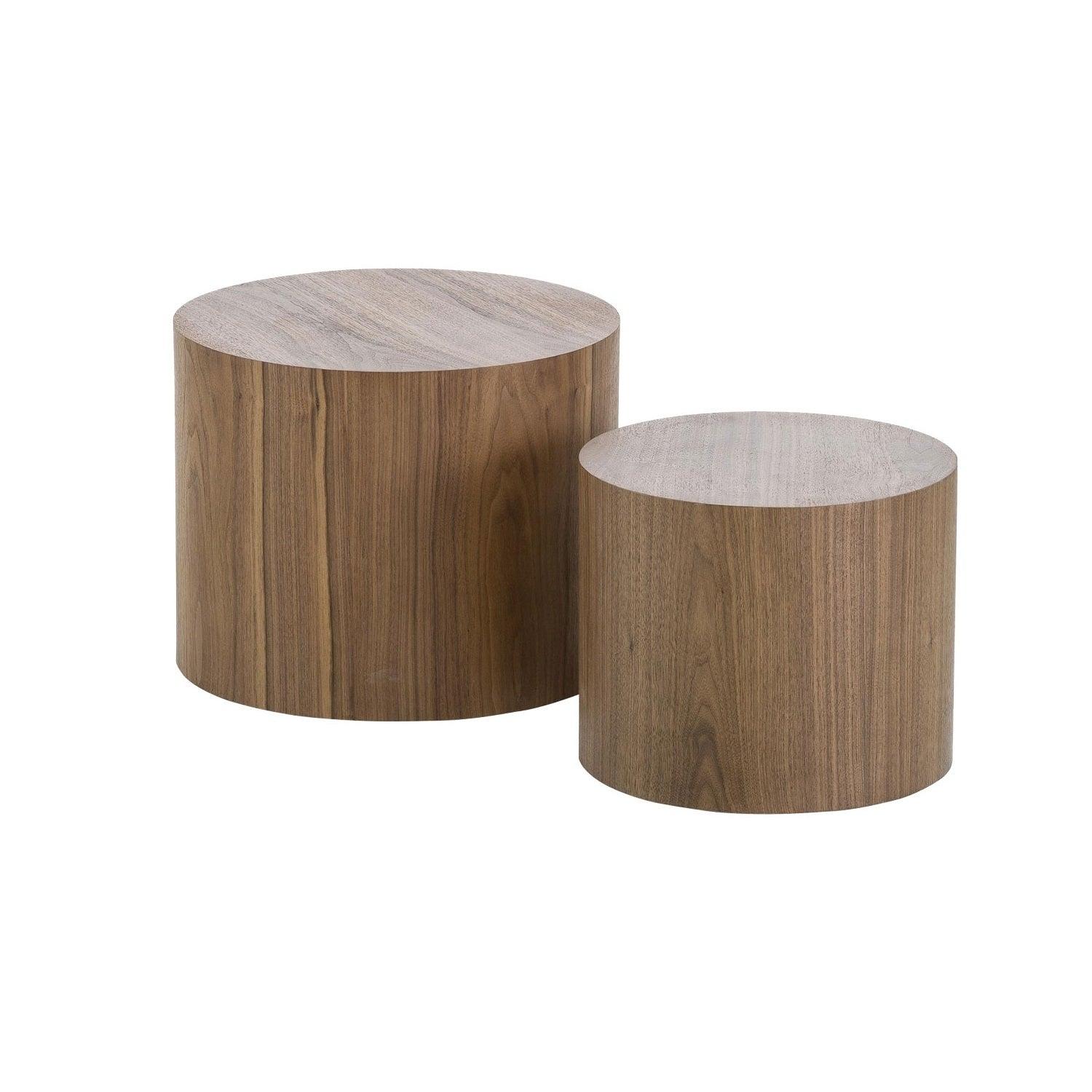 Mdf Walnut Veneer Side/End Table/Ottoman