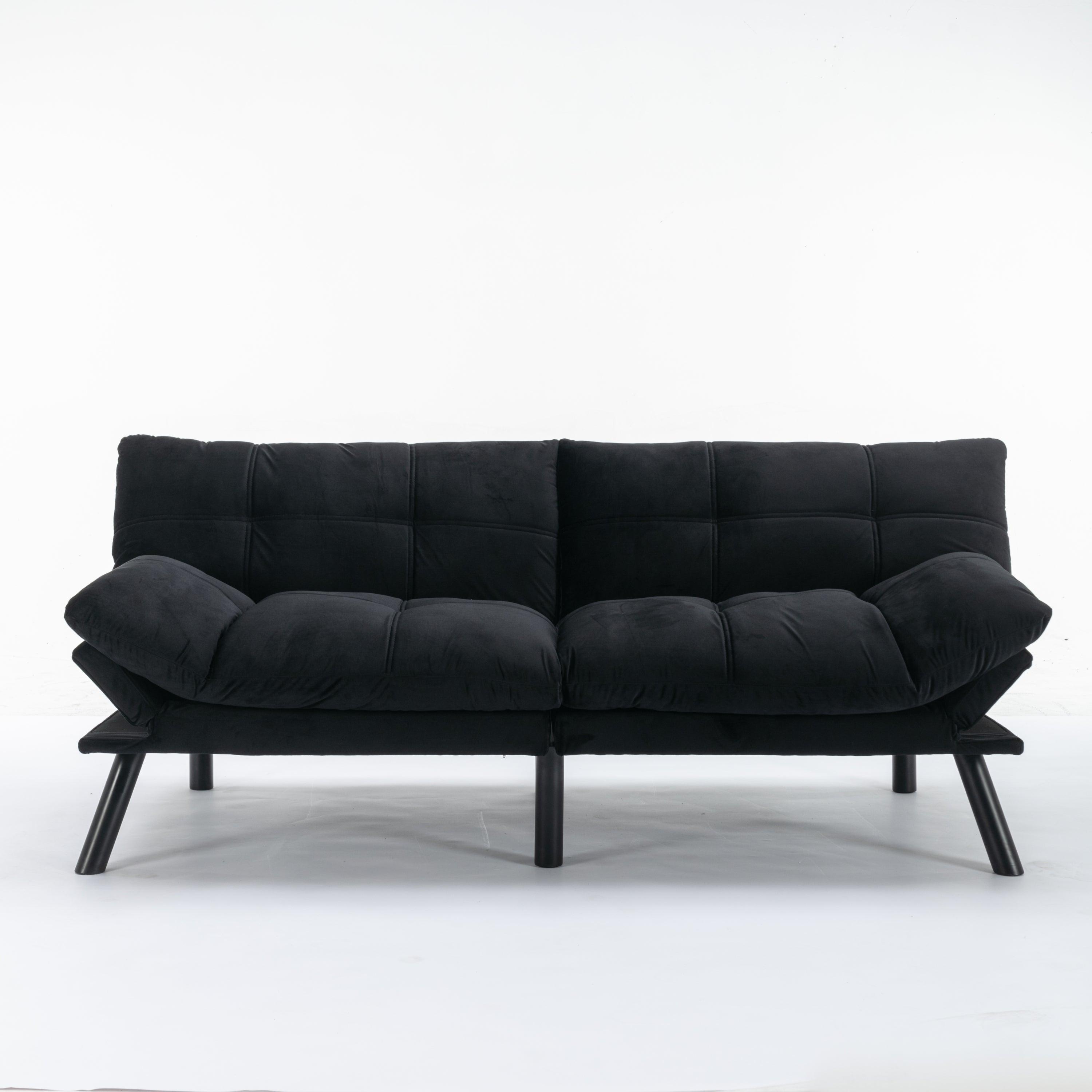 Black Convertible Folding Sofa