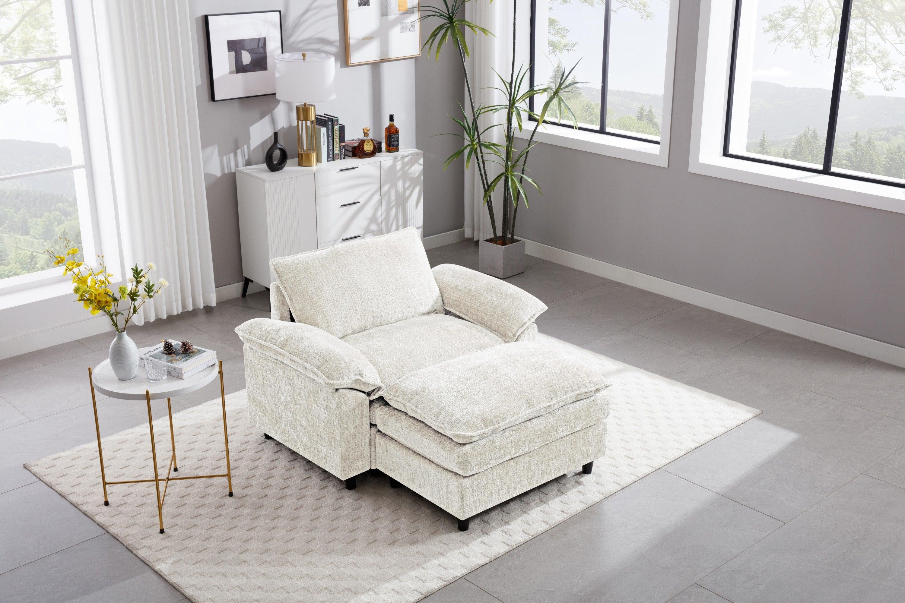 Accent Chair with Ottoman