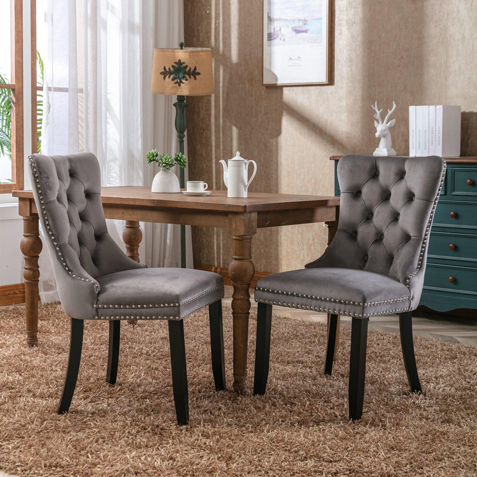 Wood Contemporary Velvet Upholstered Dining Chair