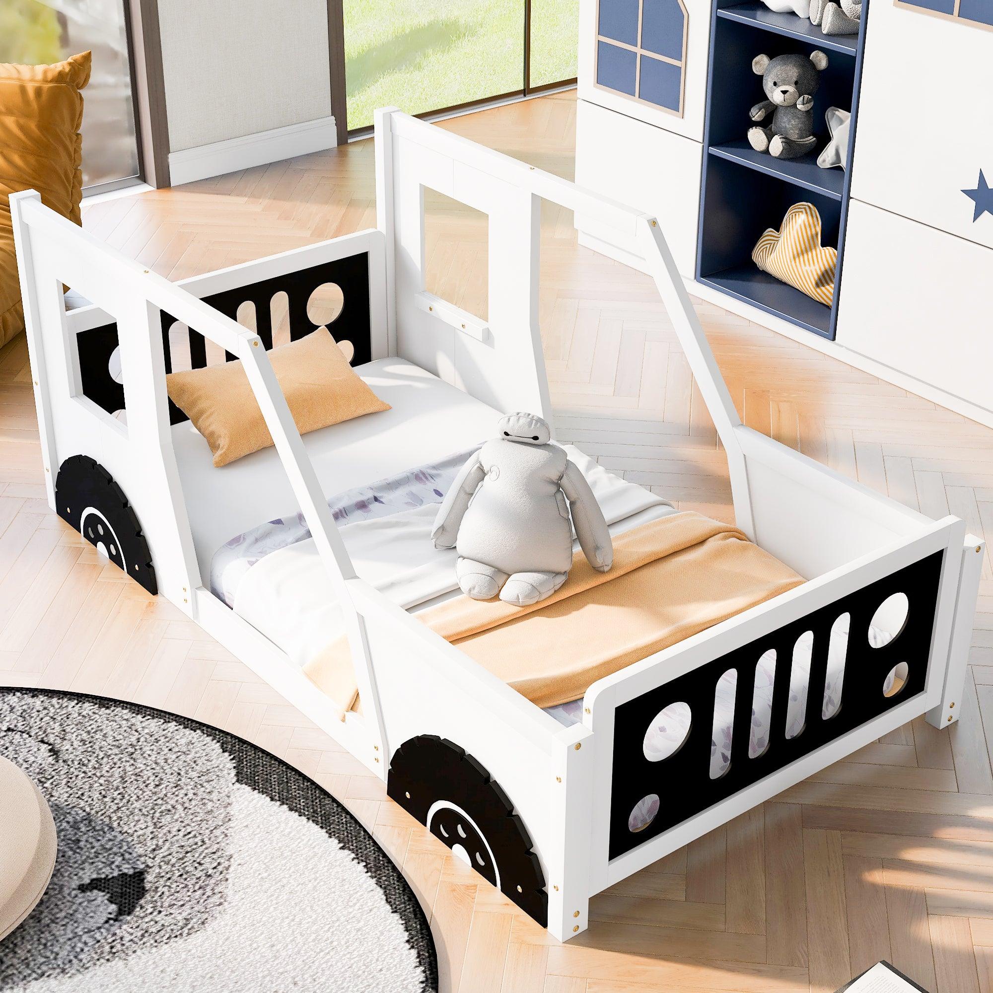 Twin Size Classic Car-Shaped Platform Bed