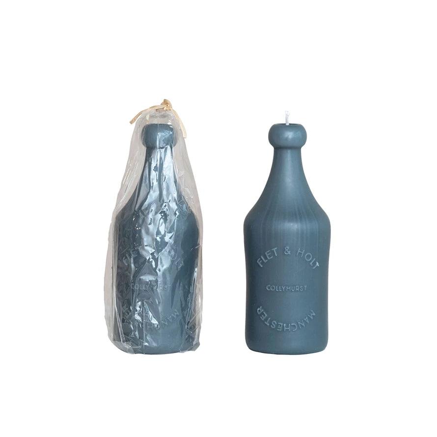 Unscented Embossed Vintage Bottle Shaped Candle