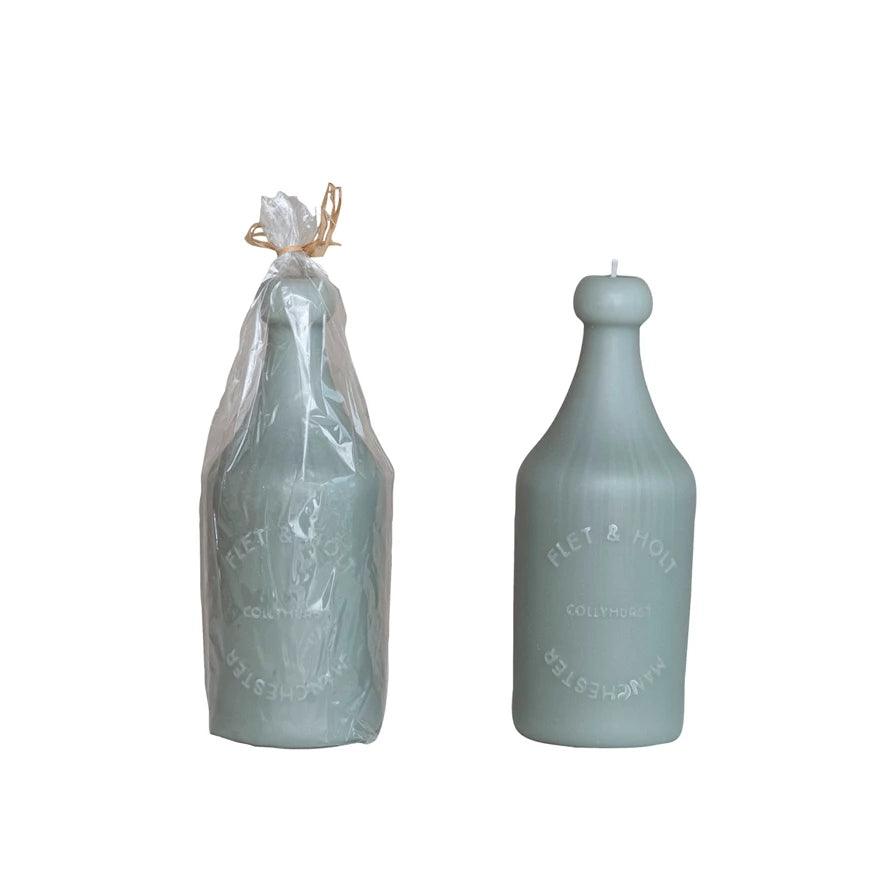 Unscented Embossed Vintage Bottle Shaped Candle