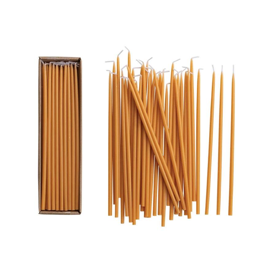 Unscented Thin Taper Candles in Box, Set of 36